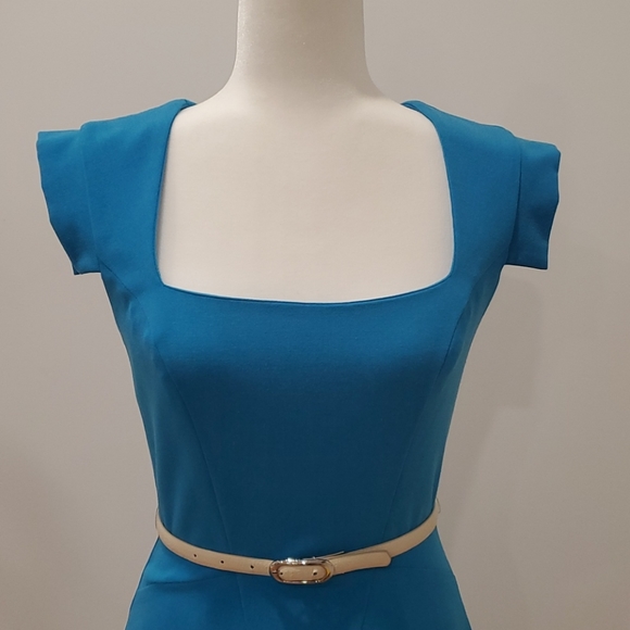 Turquoise Blue Jackie O Style Dress - Picture 9 of 10